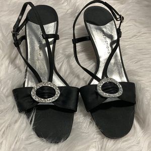 Black Jeweled Small Heels